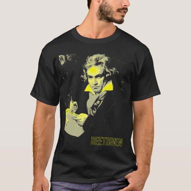 Camisa da música clássica do impressão do amarelo (Frente)