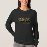 Camisa da noiva de Vegas<br><div class="desc">O ouro elegante e o famoso preto da celebridade denominam o T de Las Vegas para a noiva que ama party em Vegas! Mais estilos do t-shirt disponíveis. Camisetas disponíveis para o partido nupcial do todo.</div>