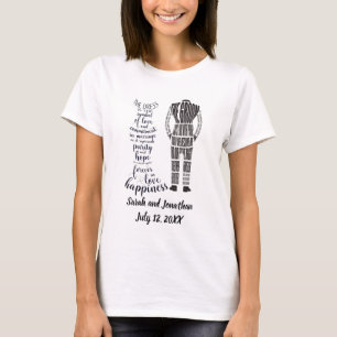 Camisa da Noiva e do Noivo com os Votos de Casamen