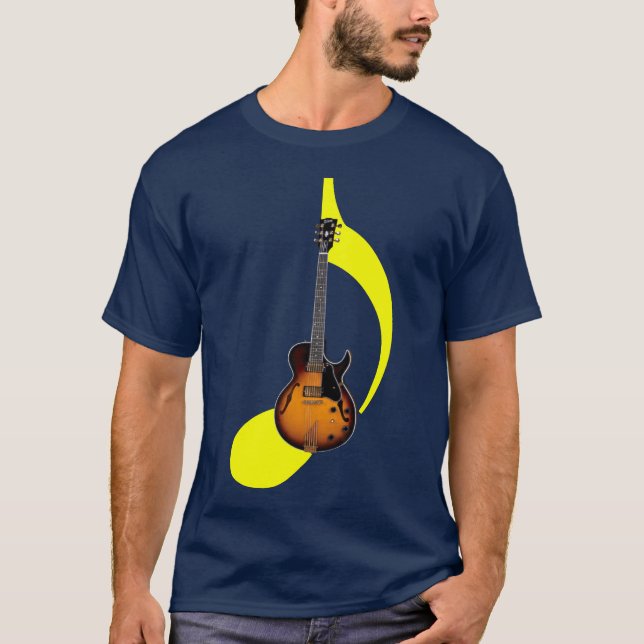 Camisa da nota da guitarra elétrica do Sunburst (Frente)