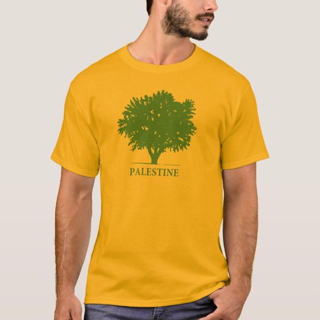 Camisa da oliveira t de Palestina (Frente)