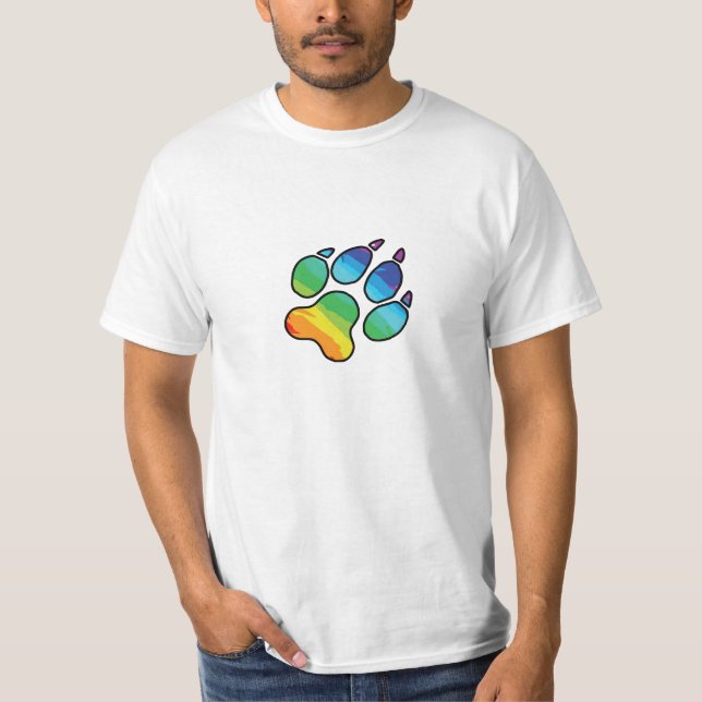 Camisa da pata T do arco-íris (Frente)