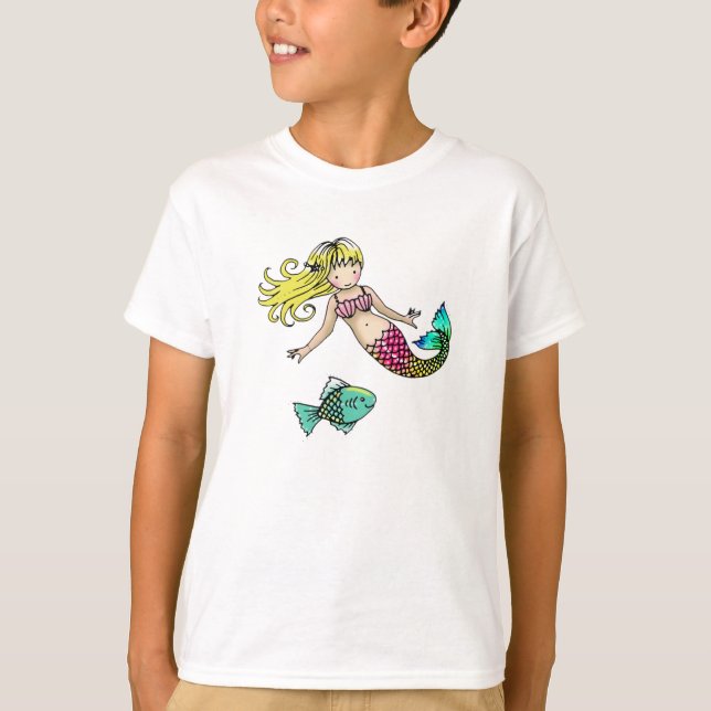 Camisa da Pequena Sereia Para Crianças (Frente)