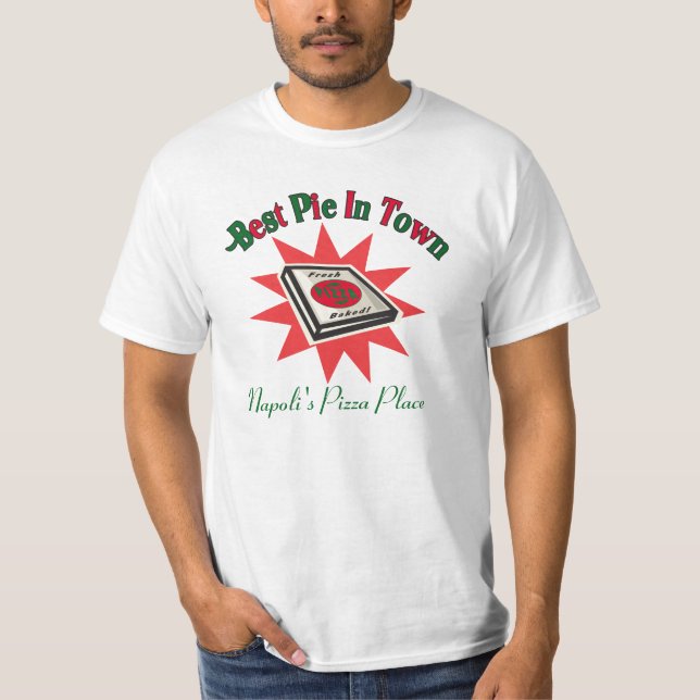 Camisa da pizza - camisa feita sob encomenda da (Frente)