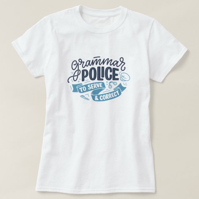 Camisa da Polícia Gramática (Frente do Design)