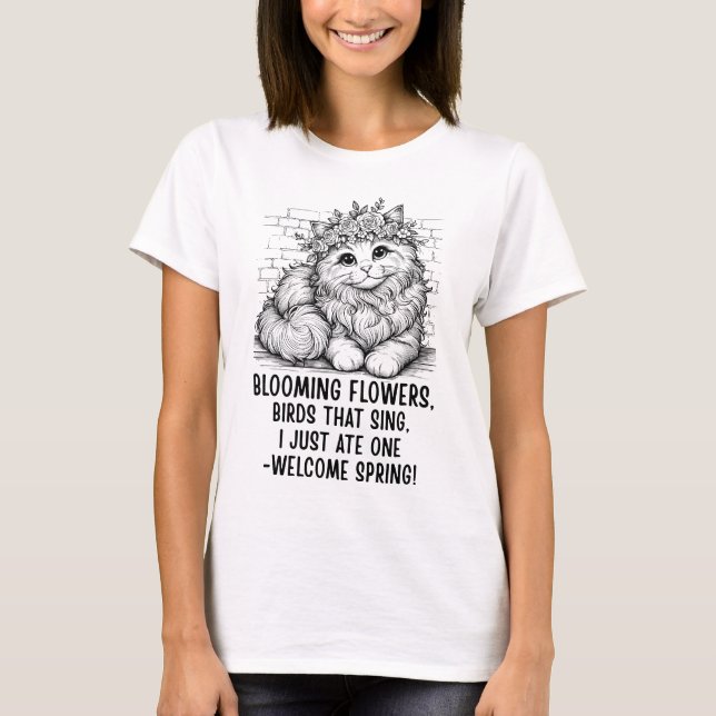 Camisa da Primavera do Gato Engraçado (Frente)