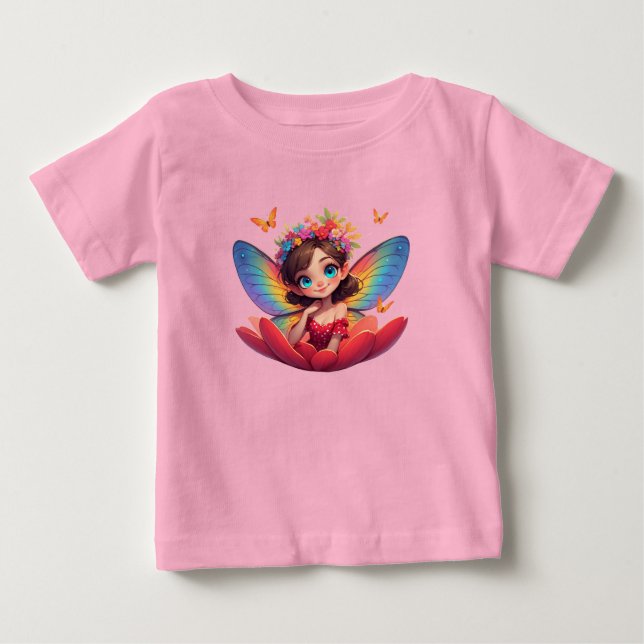 🧚 Camisa da Princesa Fada Rosa Para Meninas Peque (Frente)