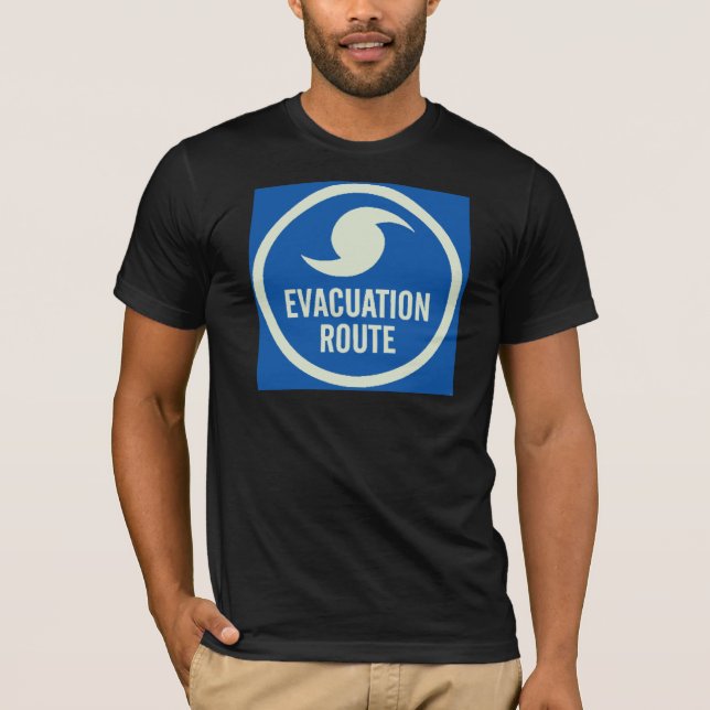 Camisa da rota da evacuação do furacão (Frente)