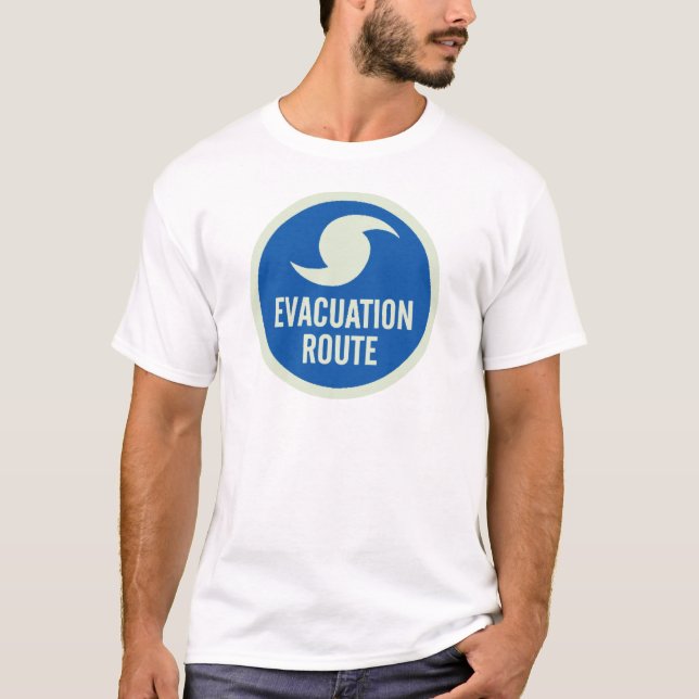Camisa da rota da evacuação do furacão (Frente)