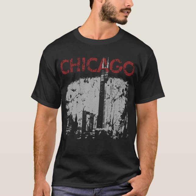 Camisa da skyline t de Chicago (Frente)