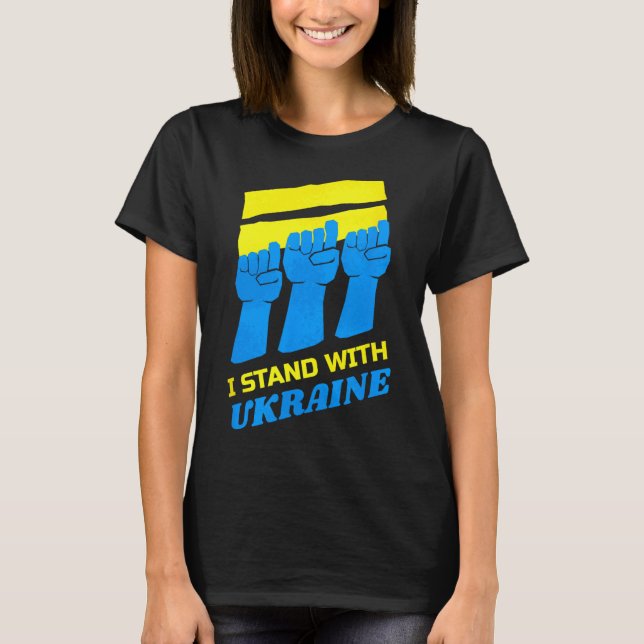 Camisa da Ucrânia Apoio Ucraniano Eu Apoio a Ucrân (Frente)