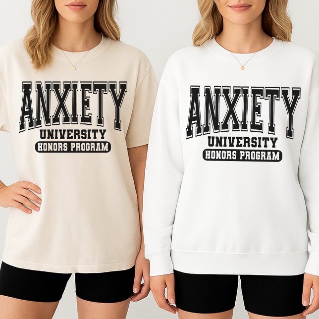 Camisa da Universidade da Ansiedade Camiseta Unive (funny anxiety shirt, college joke gift, mental health awareness shirt, relatable anxiety shirt,)