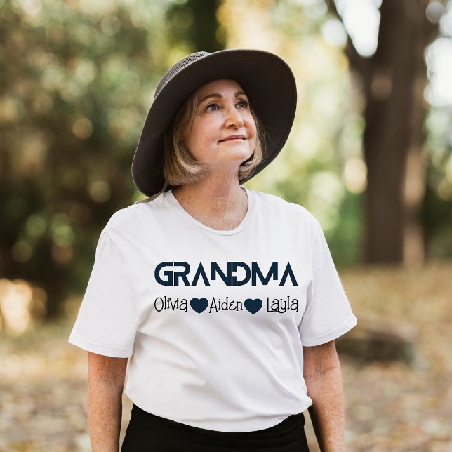 Camisa da Vovó Com Nomes dos Netos,Presentes da Vo (Criador carregado)