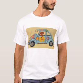 Camisa Dachshund no carro Hippie