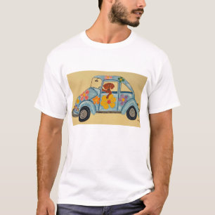 Camisa Dachshund no carro Hippie