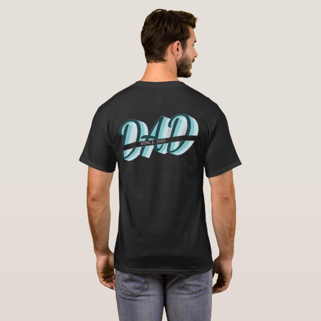 Camisa DAD Desde 2005 Retro Vintage Pai  (Parte Traseira Completa)