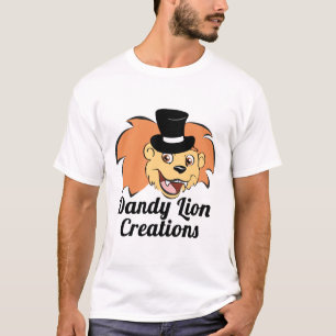 Camisa dândi do logotipo das criações do leão
