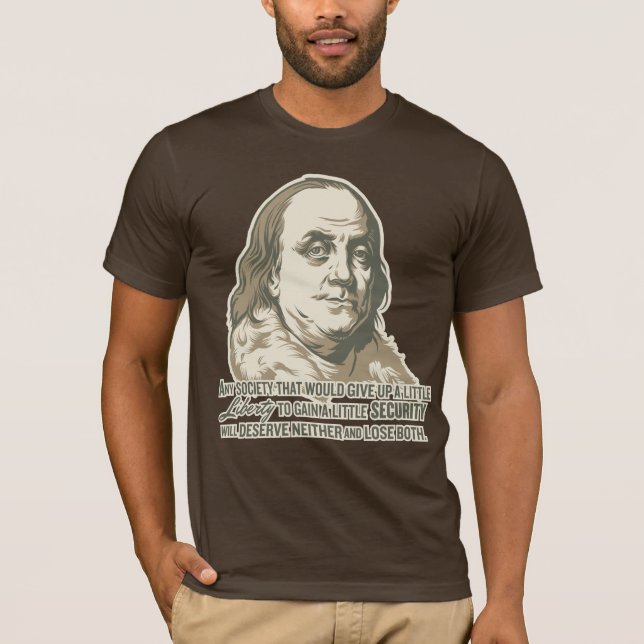 Camisa das citações de Ben Franklin (Frente)