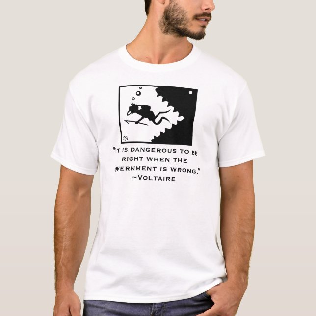 Camisa das citações de VOLTAIRE (Frente)