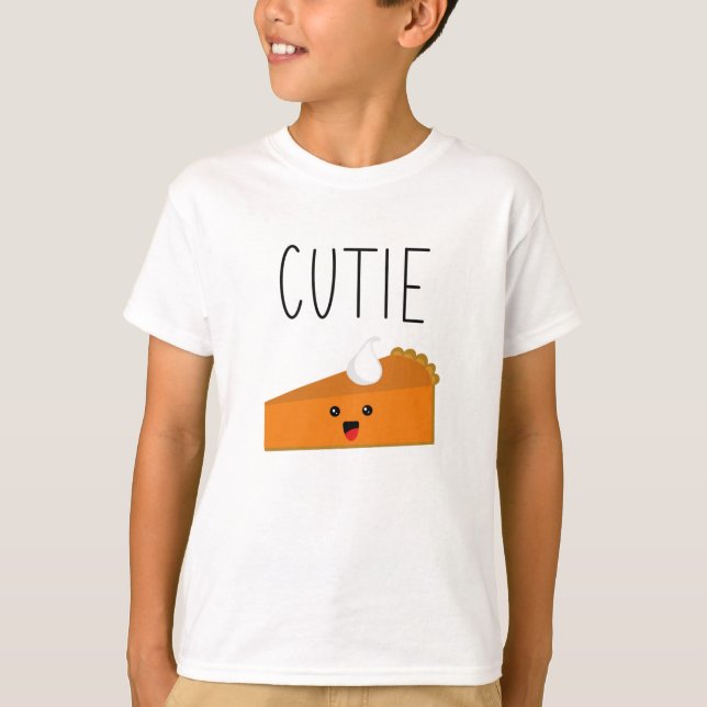Camisa das Crianças de Pizza de Pumpkin Cutie (Frente)