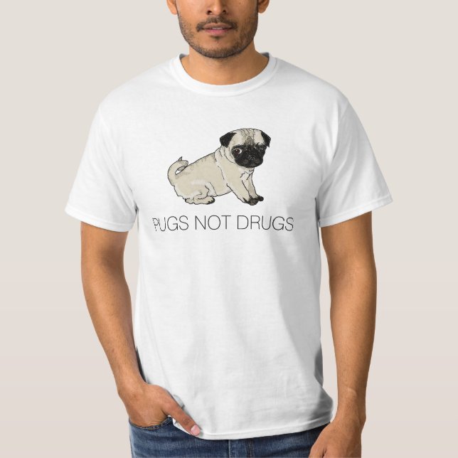 Camisa das drogas dos Pugs não (Frente)