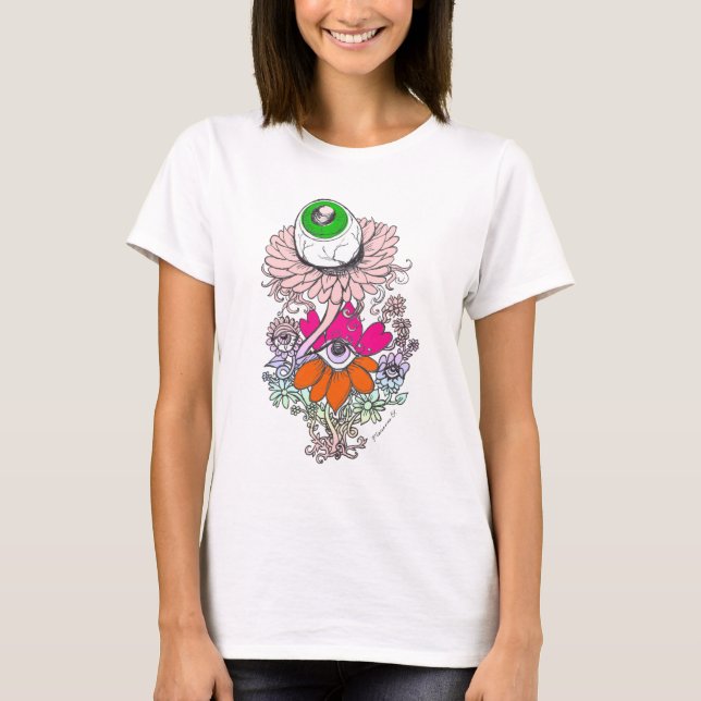 Camisa das flores do globo ocular da Alienígena do (Frente)