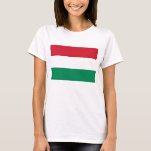 Camisa das mulheres T com a bandeira de Hungria