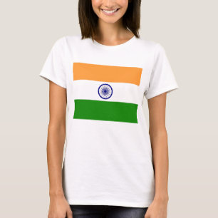 Camisa das mulheres T com a bandeira de India