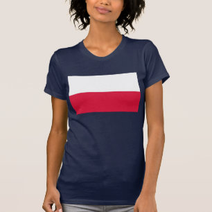 Camisa das mulheres T com a bandeira do Polônia