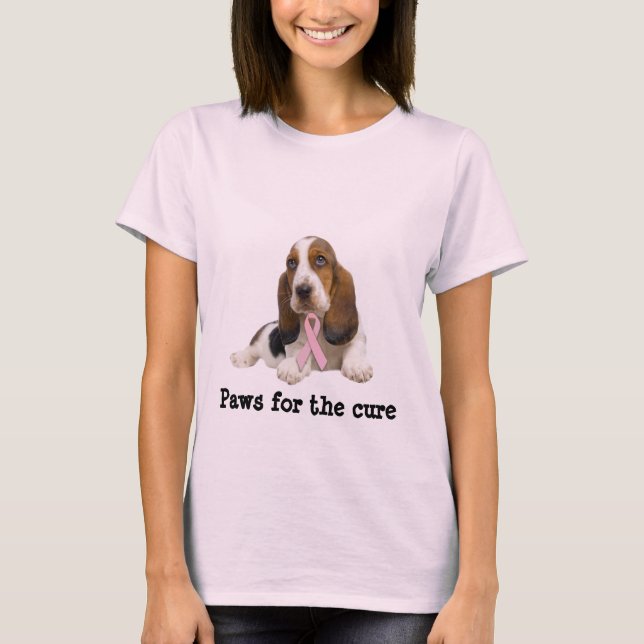 Camisa das senhoras do cancro da mama de Basset (Frente)