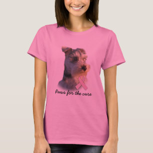Camisa das senhoras do cancro da mama do Schnauzer