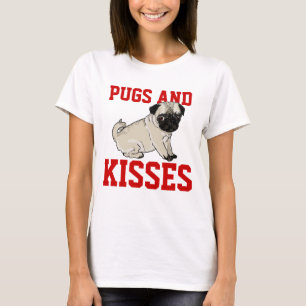 Camisa das senhoras dos Pugs e dos beijos
