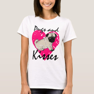 Camisa das senhoras dos Pugs e dos beijos