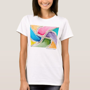 Camisa das senhoras T por cores felizes