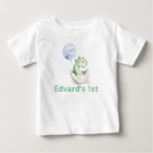 Camisa de 1º aniversário de Dinossauro Menino