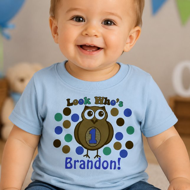 Camisa de 1º Aniversário do Bebê com Tema de Coruj (Look Who's 1 Owl First Birthday Shirt)