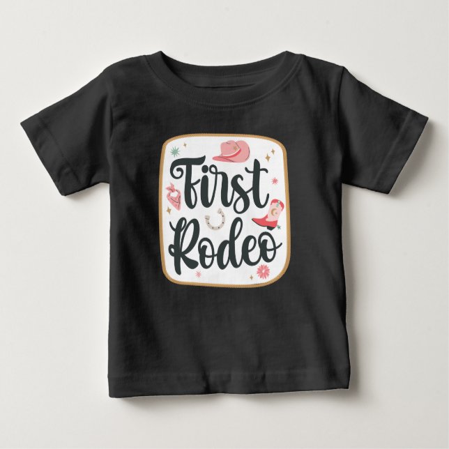 Camisa de 1º Aniversário 'Girl's First Rodeo' (Frente)