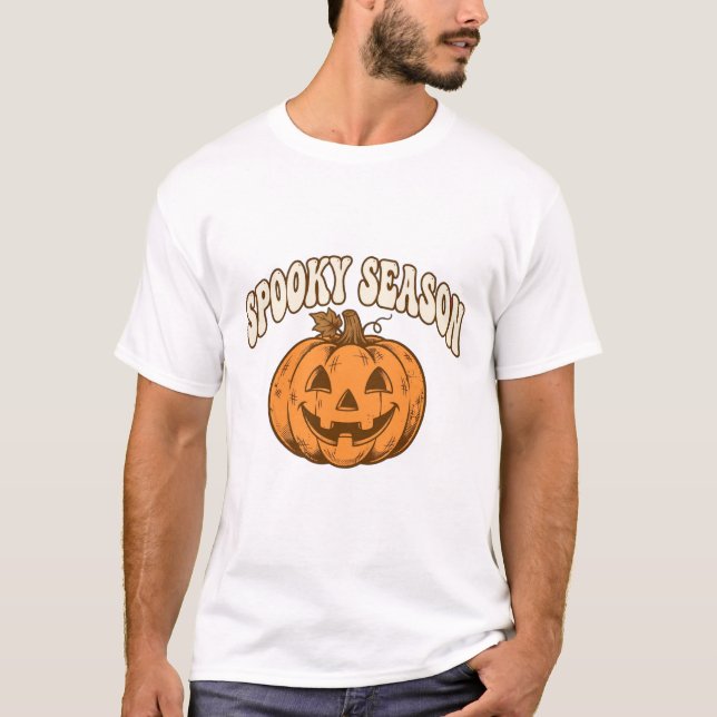 Camisa de Abóbora da Temporada Assustadora Retro - (Frente)