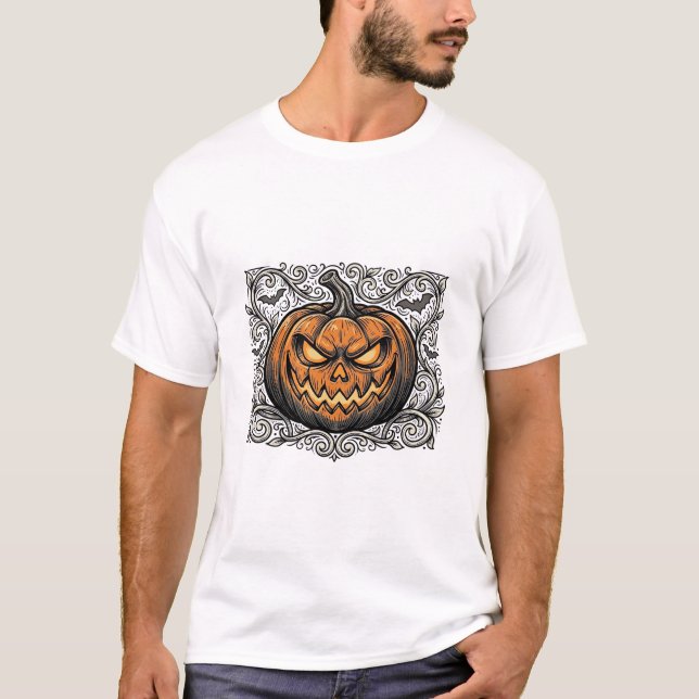 Camisa de Abóbora de Halloween com Desenho de Grav (Frente)