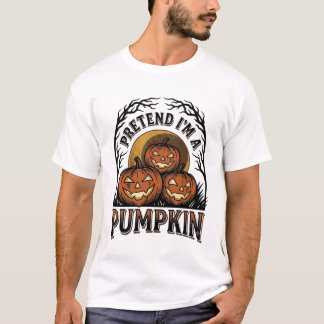 Camisa de Abóbora de Halloween Finja que Sou uma A