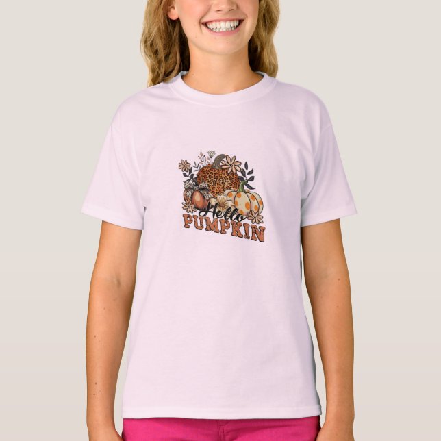 Camisa de abóbora do Dia das Bruxas para Meninos e (Frente)