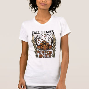 Camisa de Abóbora Vintage Folhas de Outono Colheit