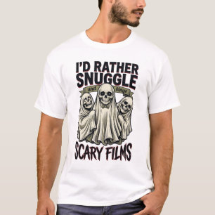 Camisa de Abraço de Terror Filme Noturno de Crânio