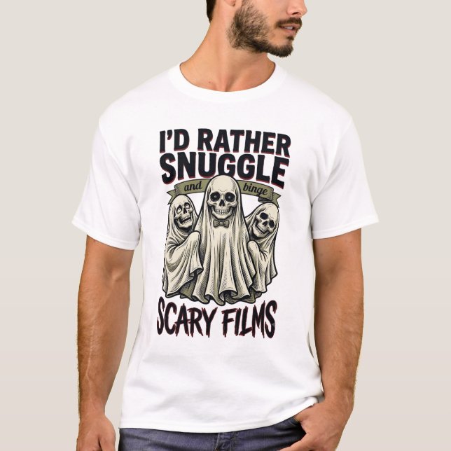 Camisa de Abraço de Terror Filme Noturno de Crânio (Frente)