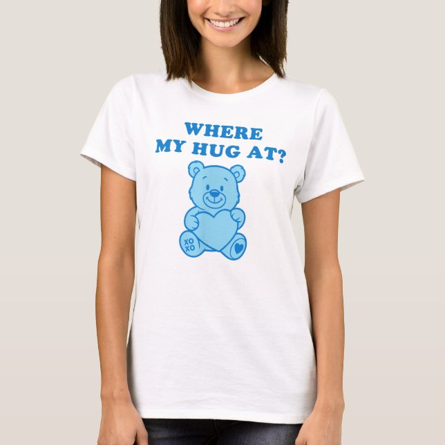 Camisa de Abraço de Urso Teddy Azul – Presente Div (Frente)