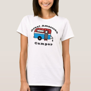 Camisa de acampamento americana dos EUA grande