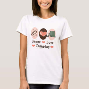 Camisa de acampamento do amor T da paz
