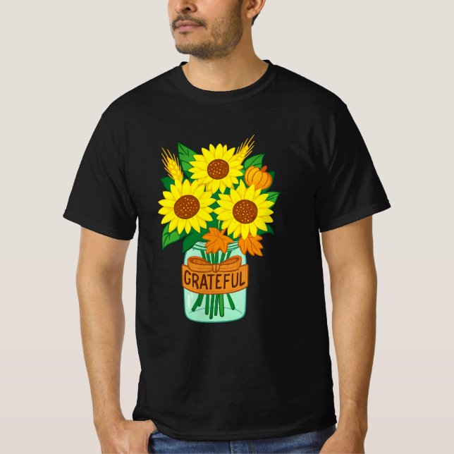 Camisa de Ação de Graças de Girassol | Autumn Flor (Frente)