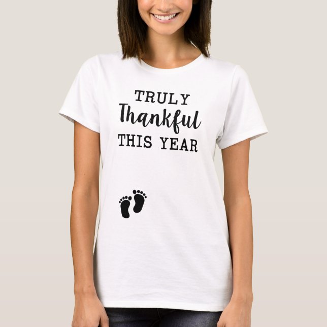 Camisa de Ação de Graças Grávida Tchau de mãe muit (Frente)