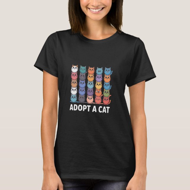 Camisa de Adotar Gato Resgate de Gato Adoção de Ga (Frente)